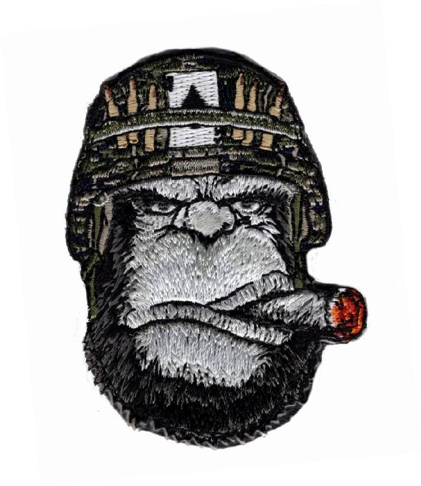 Ape Victory Cigar Embroidered Iron-On Patch – 3 Inches, Cool Streetwear Style