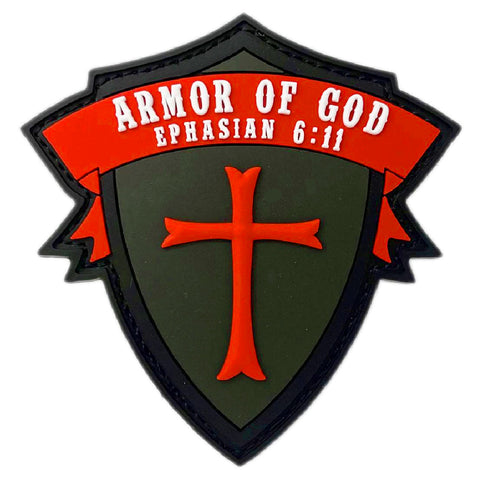 Armor of God USA Flag Christian Patch [PVC Rubber -Hook Fastener - AG15]