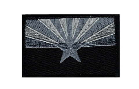 Arizona Flag Patch (Embroidered Hook) (Black/Grey)