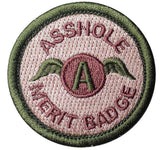 Asshole Merit Badge Patch (Embroidered Hook)