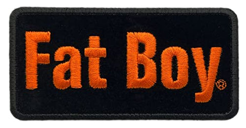 Fat Boy Embroidered Biker Patch [Iron on Sew on 4.0 X 2.0]