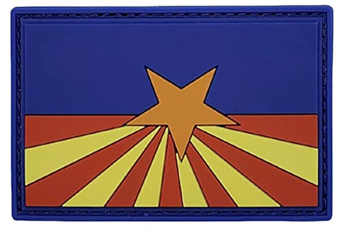 Arizona State Flag AZ Morale Patch [PVC Rubber -Hook Backing - 3.0 X 2.0 - AZ9]