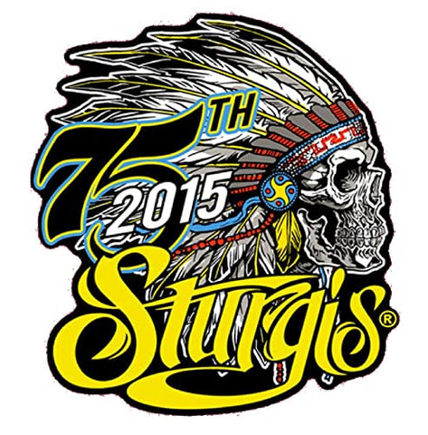 2015 Sturgis Motorcycle Rally 75th Anniversary Indian Patch (Iron on Sew on)