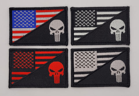 Buy 4 Pieces American Flag Tactical Skull Patch [Hook Fastener Backing MTP 4,6,PSN2,3]