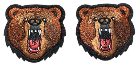 Angry Bear Tactical Patch [2PC Bundle -3.0 X 3.0 - Hook Fastener Backing -AB7]