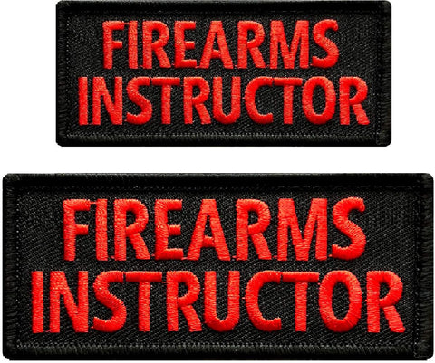 Firearms Instructor Front Back Panel Patch [2PC Set -"Hook Brand" Fastener -11.0 X 4.0-8.0 X 3.0 inch]