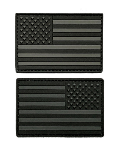 USA American Flag with Reversed Patch (2PC Bundle - PVC - 3.0 x 2.0 MTB19-19A)