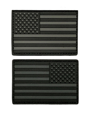 USA American Flag Reverse Patch 2"x3" - Hook & Loop Military Tactical Embroidered