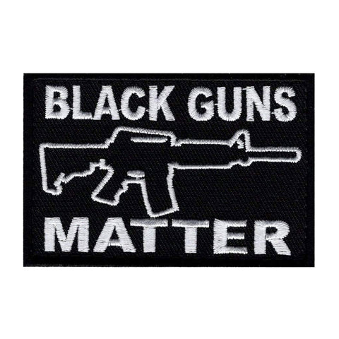Black Guns Matter Patch (Embroidered Hook) (Black/White)