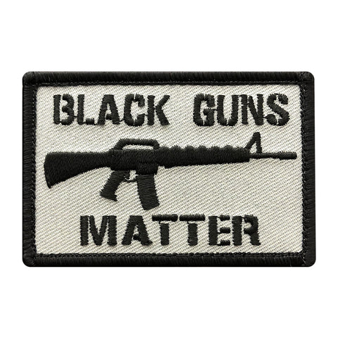 Black Guns Matter Patch (Embroidered Hook) (Black/Grey)