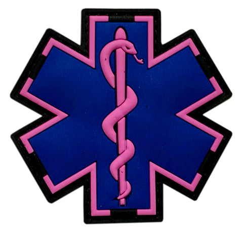 Medic EMT EMS Paramedic Patch (3D PVC Rubber-2.5 inch - MU2) Pink