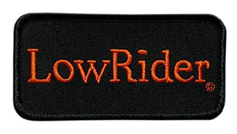 Low Rider Embroidered Iron On sew on Patch [4.0 X 2.0 -Orange/Black LP-1]