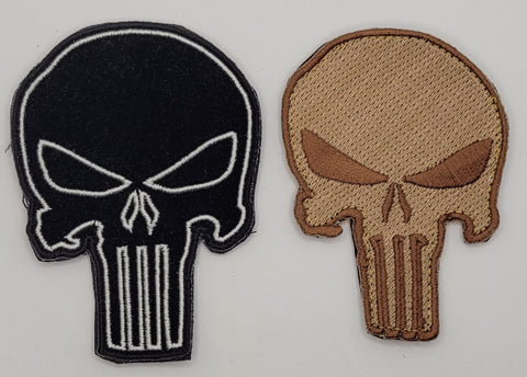 Tactical Skull Patches 2 PC [Hook Fastener Backing PS-5, PS6]