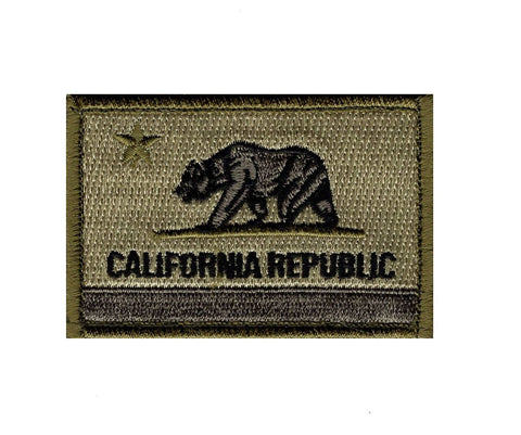 California State Flag Patch (Embroidered Hook) (Green)