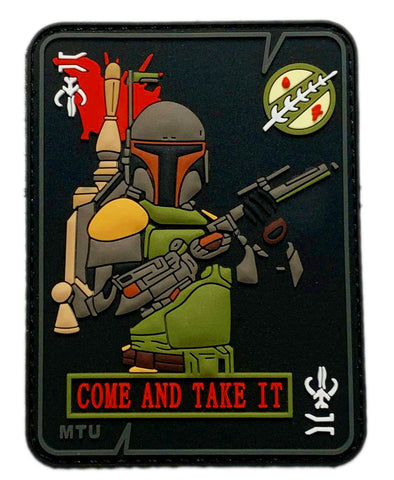 Mandalorian Boba Come and Take it Dead Card Patch [3D-PVC Rubber -“Hook Brand” Fastener -CT2]