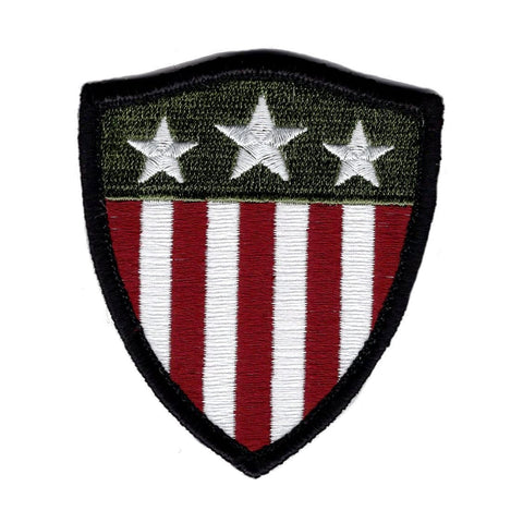 Captain America Stars Stripes Shield Patch (Embroidered Hook) (Red/Green)
