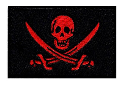 Jolly Roger Calico Jack Hook Patch (RED/BLK)