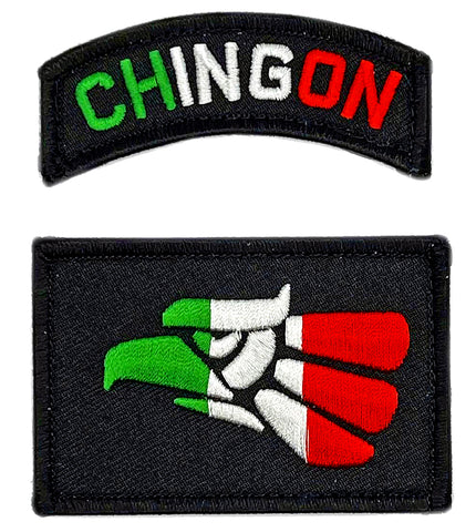 Miltacusa Mexico Chingon Eagle Patch [2PC Bundle - Hook Fastener Backing - UM3]