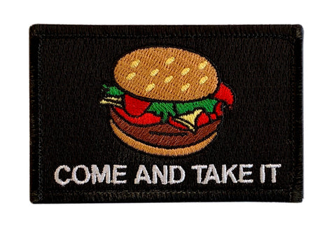 Come and Take It Hamburger Tactical Patch (Hook Fastener 3.0 X 2.0 -CT7)