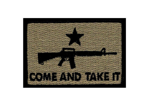 Come and Take It Patch (Embroidered Hook) Tan