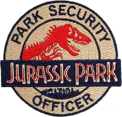 Dinosaur Jurassic Security Officer Costume Patch [3.0 inch -Hook Fastener Backing]