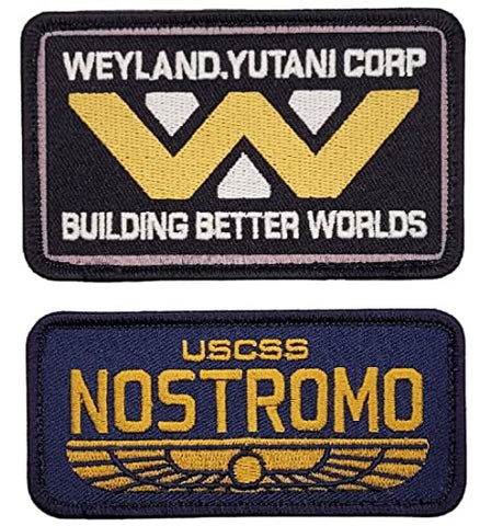 Weyland Yutani Nostromo U.S.C.S.S Alien Patch (2PC Bundle -Hook Backing -MLY7,Y8)