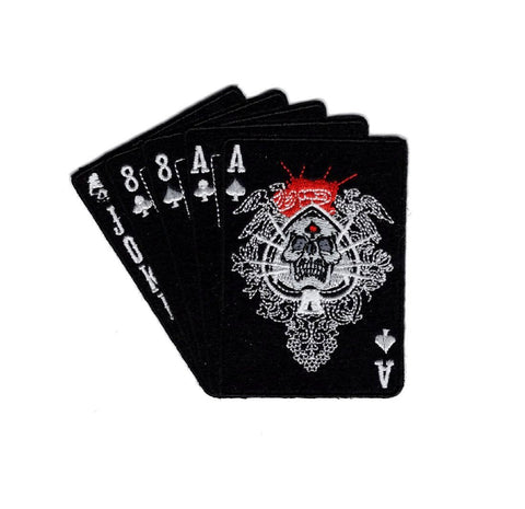 Dead Man's Hand Ace of Spades Skull Patch (Embroidered Hook)