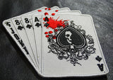 Dead Man's Hand Patch (Embroidered Hook) White