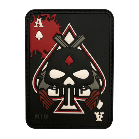Ace Of Spades Death Card Skull Cross Guns Patch (PVC)