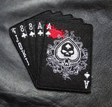 Dead Man's Hand Skull and Spade (Embroidered Hook)