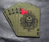 Dead Man's Hand Skull and Spade (Embroidered Hook) Green