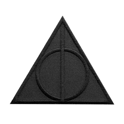 Harry Potter Deathly Hallows Patch (Iron On) (Black)