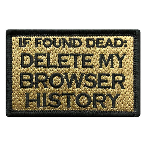 Delete My Browser History Patch (Embroidered Hook) (Tan)