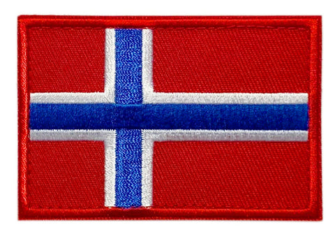 Norway Norwegian Flag Embroidered Patch [3.0 X 2.0"Hook Brand" Fastener - NF3]