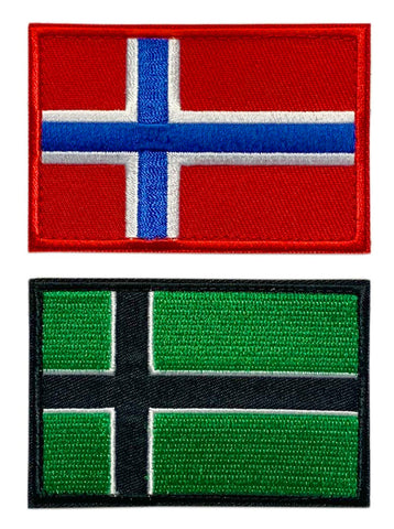 Vinland Flag Type O Negative Norway Flag Patch [2PC Bundle -"Hook Brand" Fastener -VFP-1,NF3]