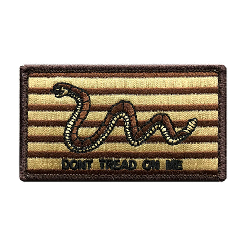 Don't Tread On Me Gadsden Patch (Embroidered Hook) (Brown/Tan)