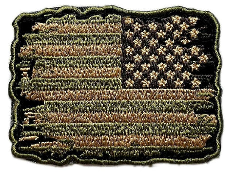 Distressed American USA Flag Reversed Patch [Hook Fastener -DP7]