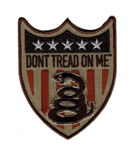 Don't Tread On Me Shield Patch (Embroidered Hook)