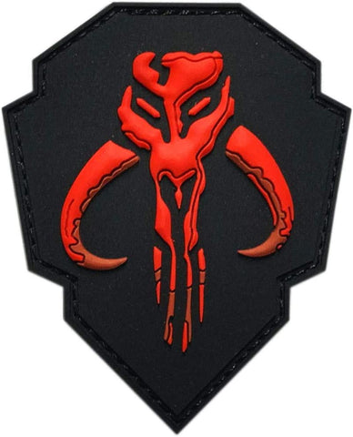 Skull Mercenary Mythosaur Shield Patch [3D-PVC Rubber -“Hook” Fastener -SZ1]