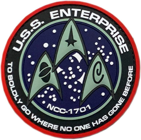 U.S.S Enterprise NCC-1701 Space Go Where Gone Patch [“Hook” Fastener - 3D-PVC Rubber-GB1]