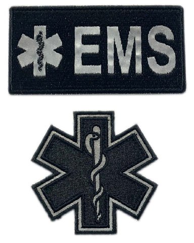 Reflective EMT EMS Paramedic Medic Patch [2PC Bundle - “Hook Brand” Fastener - RE5,6]