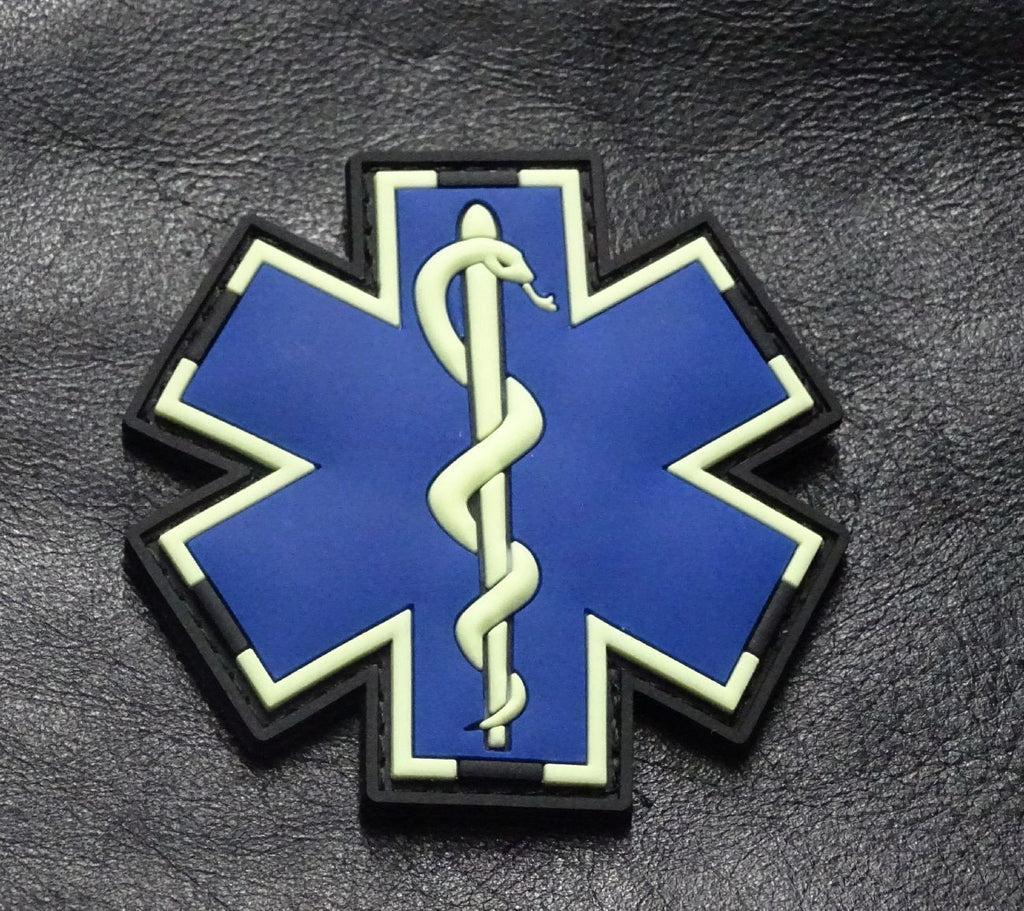 Glow in Dark Medic Cross First Aid Patches, EMS EMT MED Medical