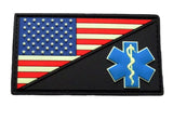 American Flag Medic Patch PVC Glow in the Dark Red Blue