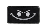 Evil Smiley Face Patch (Embroidered Hook) Black