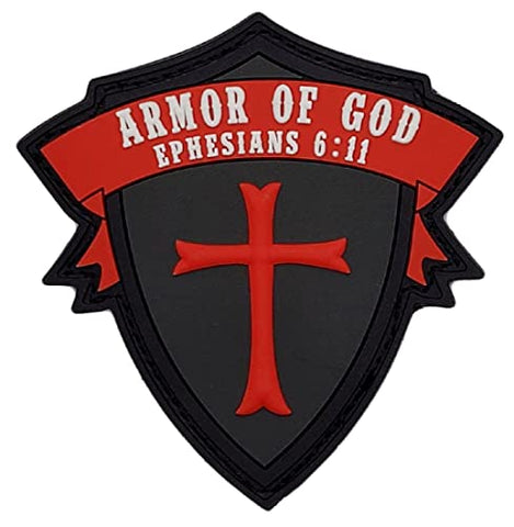 Armor of God Ephesians 6:11 PVC Patch (Hook Fastener -PVC Rubber - AG14)