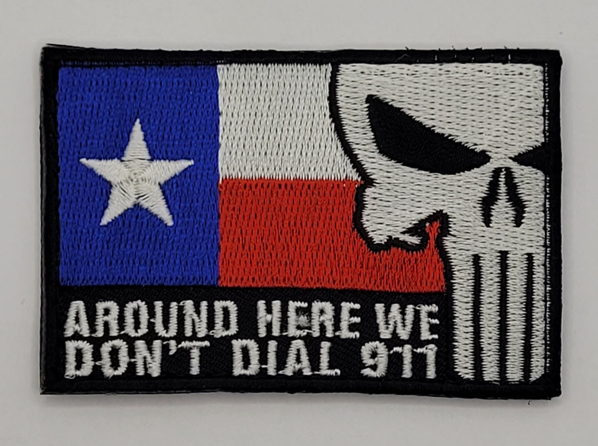 Texas Flag Patch With Hook & Loop (Velcro) Fastener - Tactical Style With Black Border, Made In USA