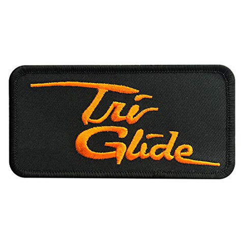 Tri Glide Embroidered Iron on sew on MC Biker Patch (4.0 X 2.0) MTT1