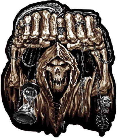 Reaper Skull Jacket Vest Patch [Iron on sew on -6.0 X 5.0 inch -R8]