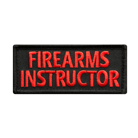 Firearms Instructor Patch (Embroidered Hook) (Black/Red)