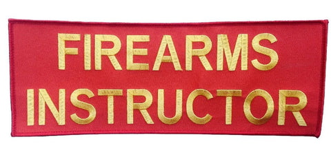 Firearms Instructor Large Patch (Embroidered Hook) (Red/11inch)
